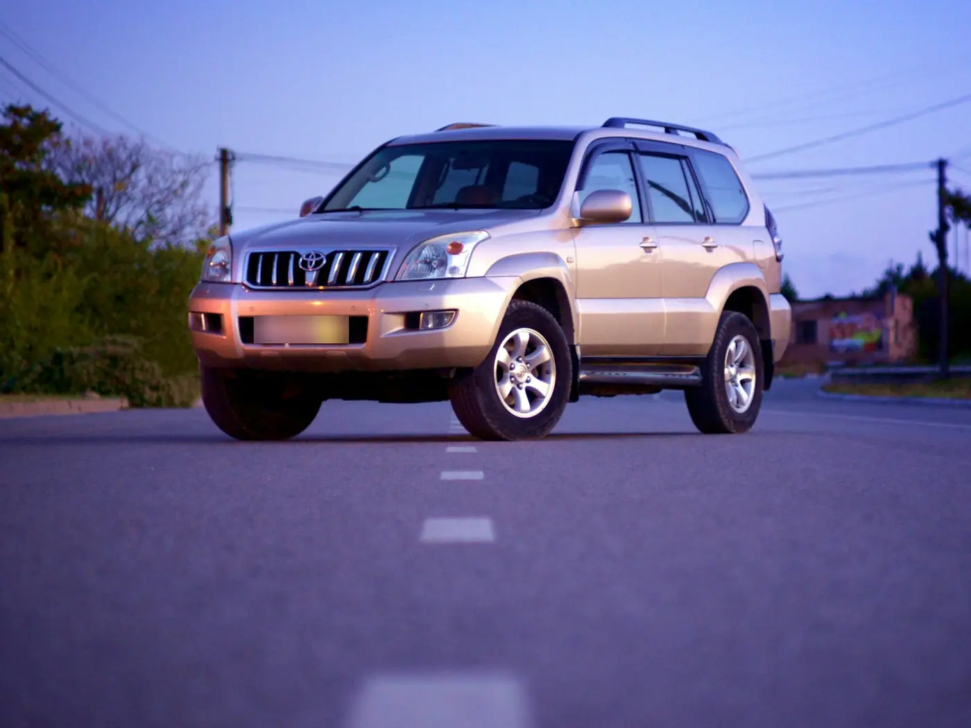 Toyota Land Cruiser Prado 4x4 on an open road